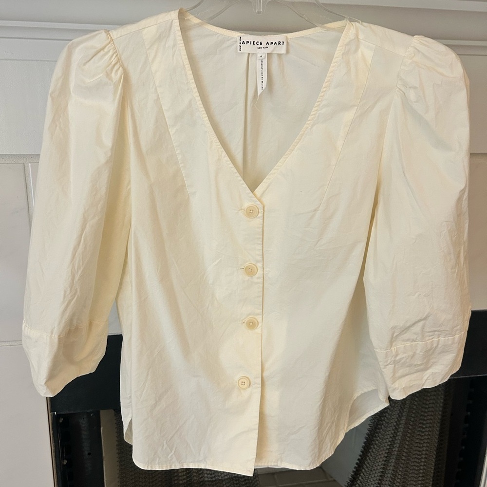 Apiece Apart Women's Cream Button-Up Top